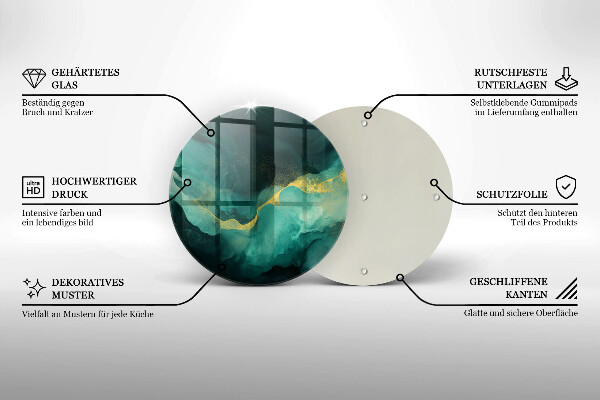 Tagliere in vetro temperato Verde bottiglia