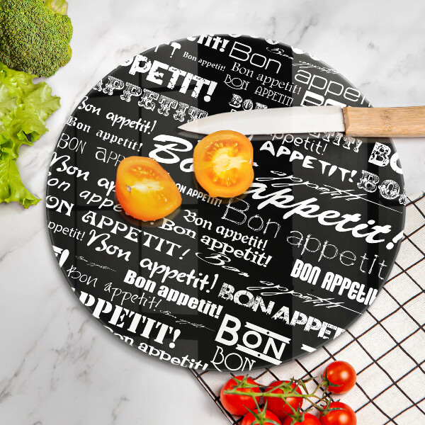 Tagliere in vetro Sottotitoli cucina Bon appetit