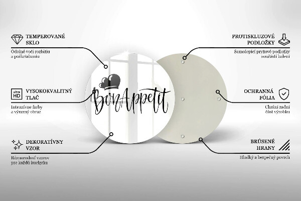 Tagliere in vetro temperato Iscrizione Bon Appetit
