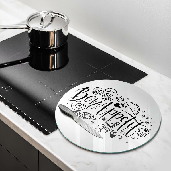 Tagliere in vetro temperato Iscrizione Bon Appetit