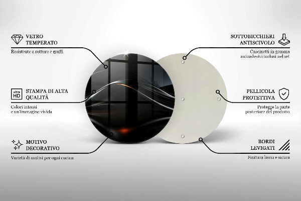 Tagliere in vetro temperato Progettazione 3D astratta