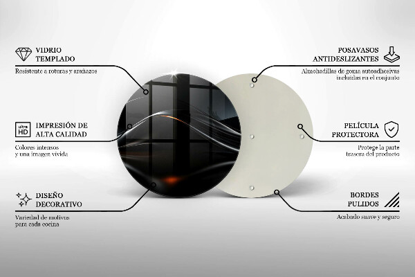 Tagliere in vetro temperato Progettazione 3D astratta