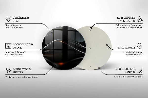Tagliere in vetro temperato Progettazione 3D astratta