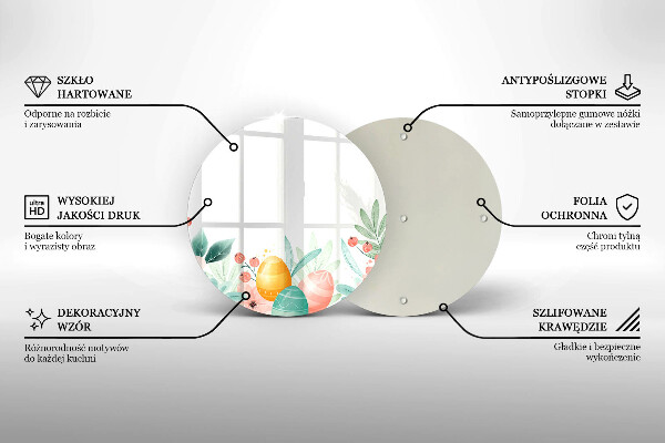 Tagliere in vetro uova di Pasqua