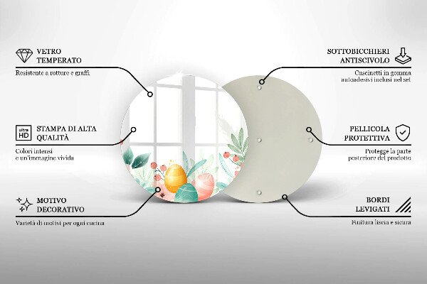 Tagliere in vetro uova di Pasqua