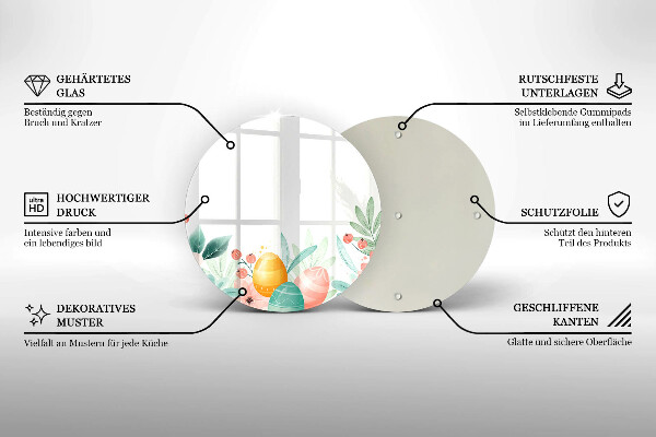 Tagliere in vetro uova di Pasqua