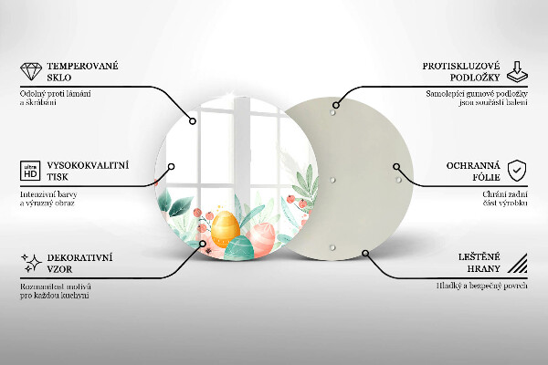 Tagliere in vetro uova di Pasqua