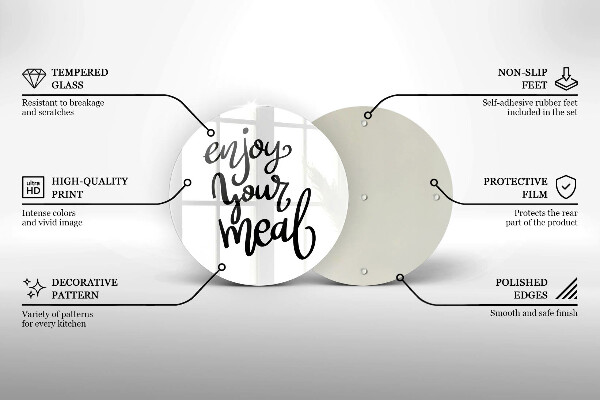 Tagliere in vetro temperato Enjoy your meal