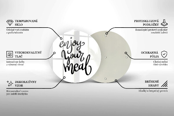 Tagliere in vetro temperato Enjoy your meal