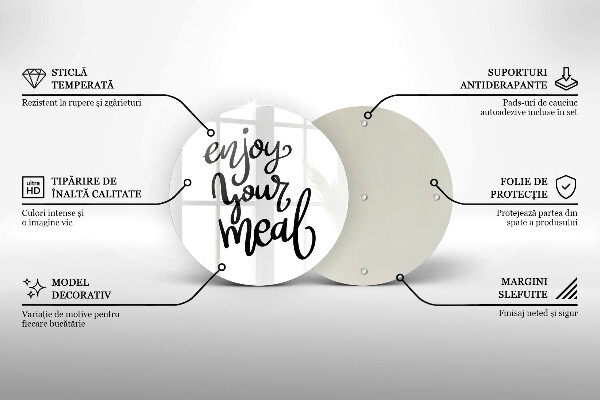 Tagliere in vetro temperato Enjoy your meal