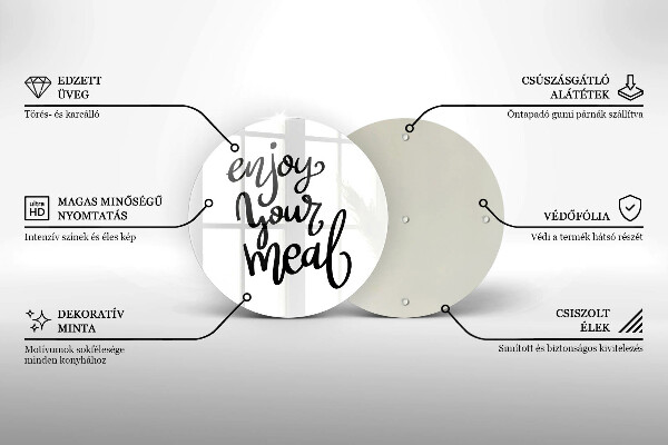 Tagliere in vetro temperato Enjoy your meal