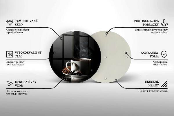 Tagliere in vetro Una tazza di caffè caldo