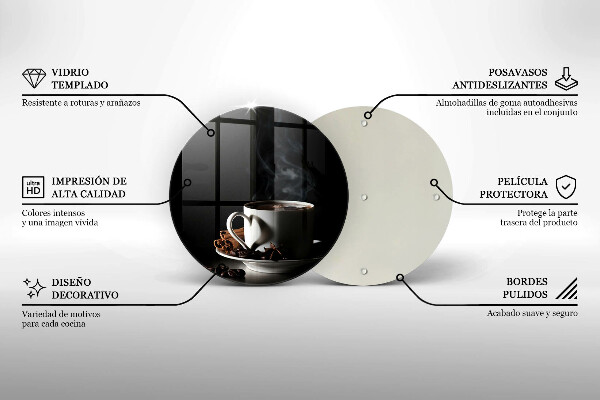 Tagliere in vetro Una tazza di caffè caldo