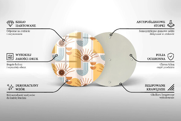 Tagliere in vetro Modello occhi boho