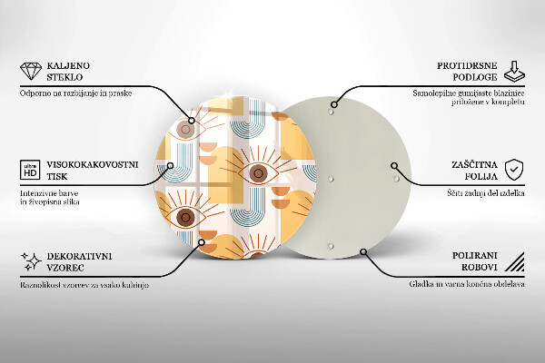 Tagliere in vetro Modello occhi boho