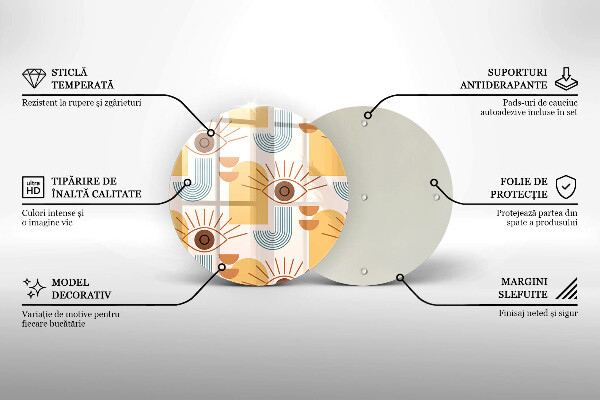 Tagliere in vetro Modello occhi boho