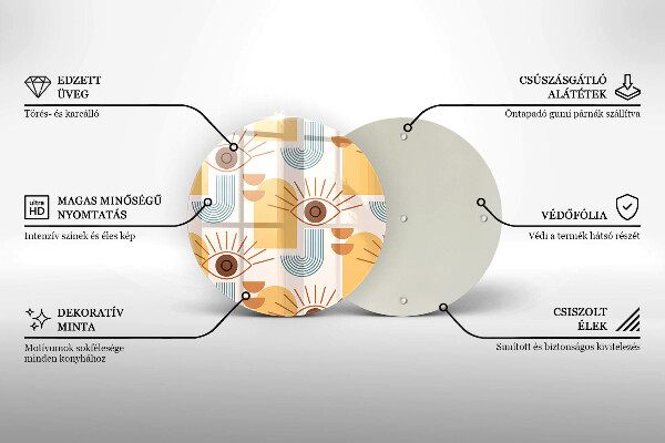 Tagliere in vetro Modello occhi boho