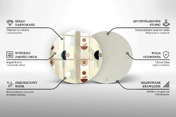 Tagliere in vetro Forme geometriche boho