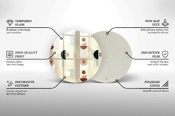 Tagliere in vetro Forme geometriche boho