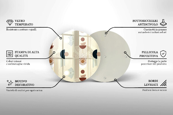 Tagliere in vetro Forme geometriche boho