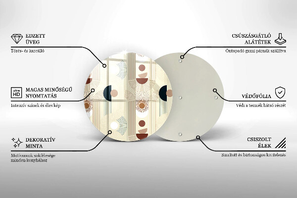 Tagliere in vetro Forme geometriche boho