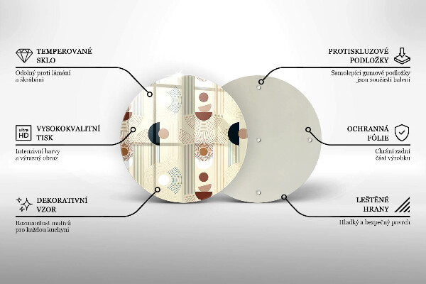 Tagliere in vetro Forme geometriche boho