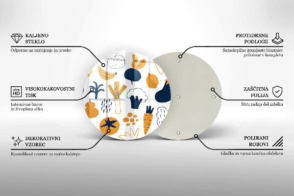 Tagliere in vetro Illustrazione del cibo