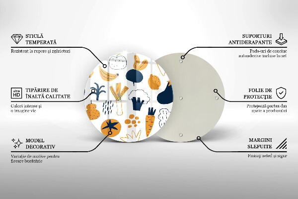 Tagliere in vetro Illustrazione del cibo