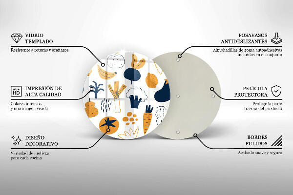 Tagliere in vetro Illustrazione del cibo