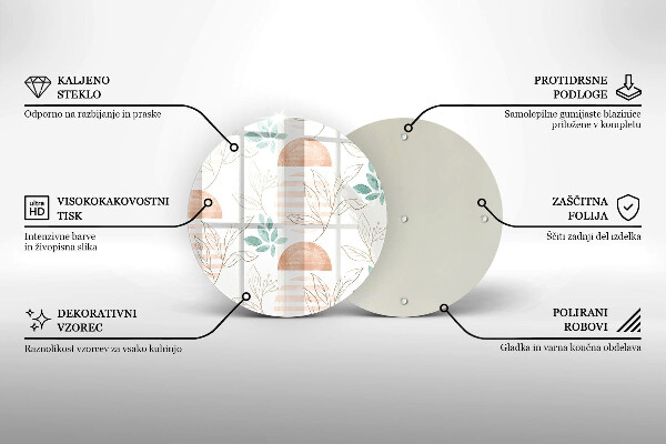 Tagliere in vetro Modello di foglie Boho