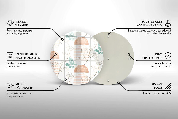 Tagliere in vetro Modello di foglie Boho