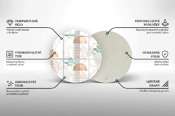 Tagliere in vetro Modello di foglie Boho