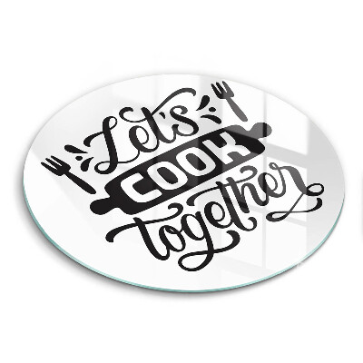 Tagliere in vetro Let's cook together