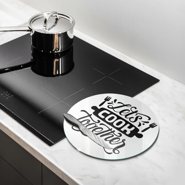 Tagliere in vetro Let's cook together