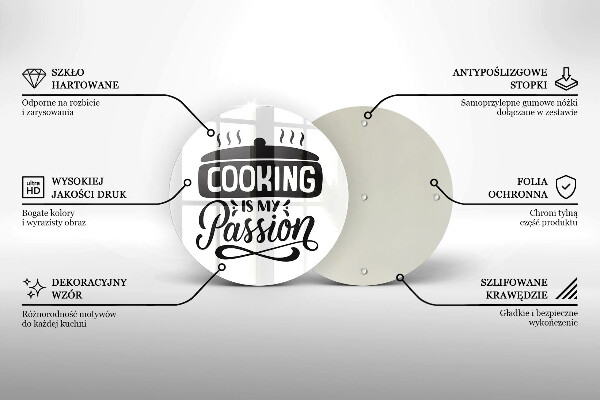 Tagliere in vetro Cucinare è la mia passione