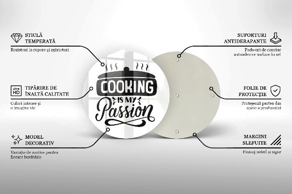 Tagliere in vetro Cucinare è la mia passione