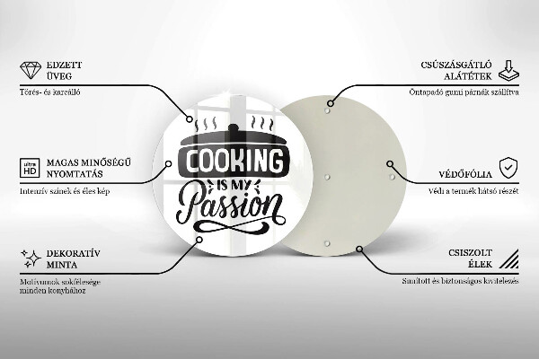 Tagliere in vetro Cucinare è la mia passione