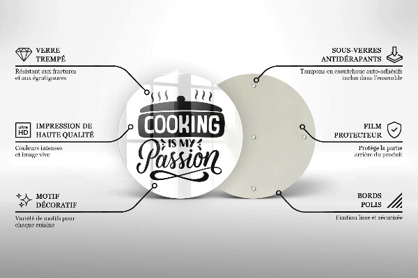 Tagliere in vetro Cucinare è la mia passione