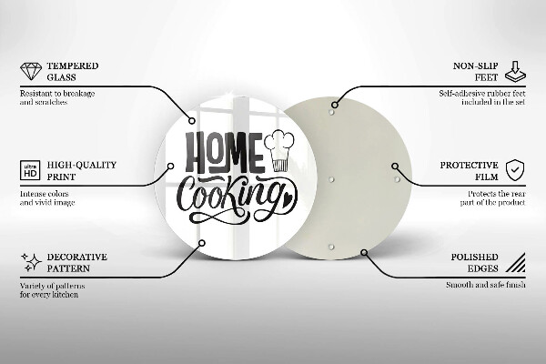 Tagliere in vetro Home cooking