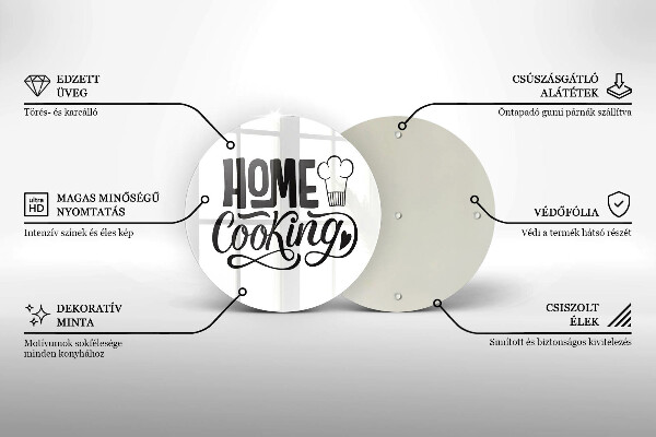 Tagliere in vetro Home cooking