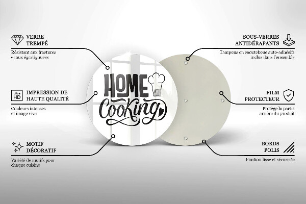 Tagliere in vetro Home cooking