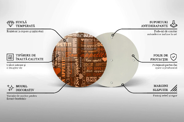 Tagliere in vetro Sottotitoli Bon appetit