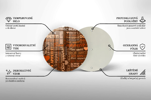 Tagliere in vetro Sottotitoli Bon appetit