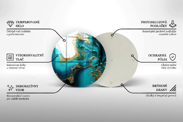 Tagliere in vetro temperato Astrazione turchese