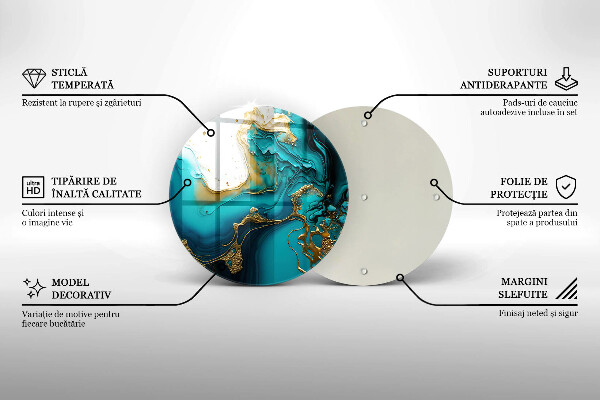 Tagliere in vetro temperato Astrazione turchese