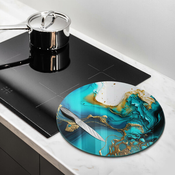 Tagliere in vetro temperato Astrazione turchese