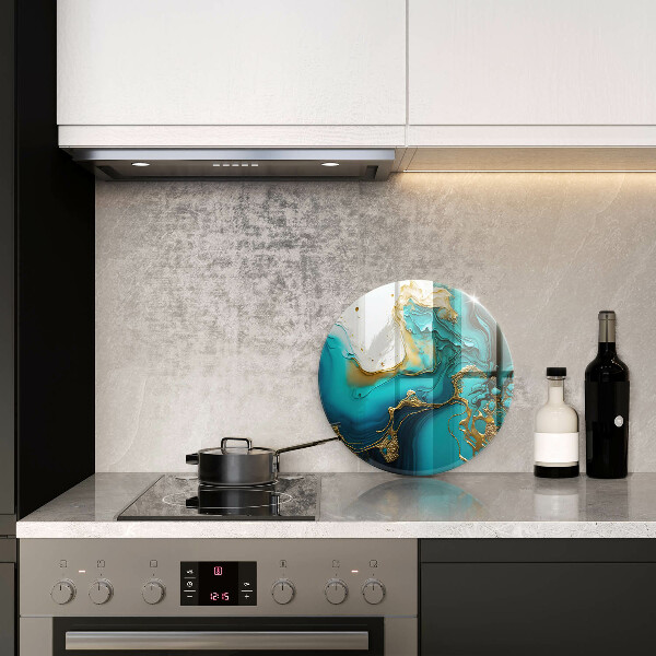 Tagliere in vetro temperato Astrazione turchese