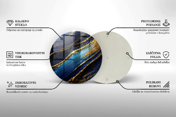 Tagliere in vetro temperato Astrazione blu navy