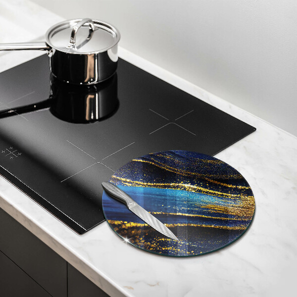 Tagliere in vetro temperato Astrazione blu navy