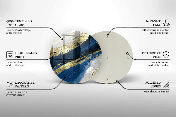 Tagliere in vetro temperato Texture con oro